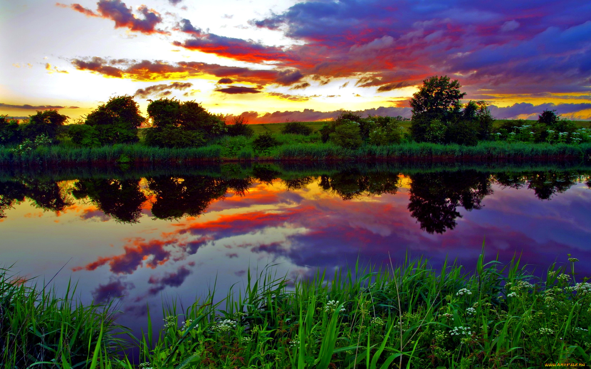 river, sunset, , , , , , 